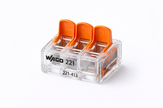 WAGO 221-413 – złączka dźwigniowa, 3-przewodowa