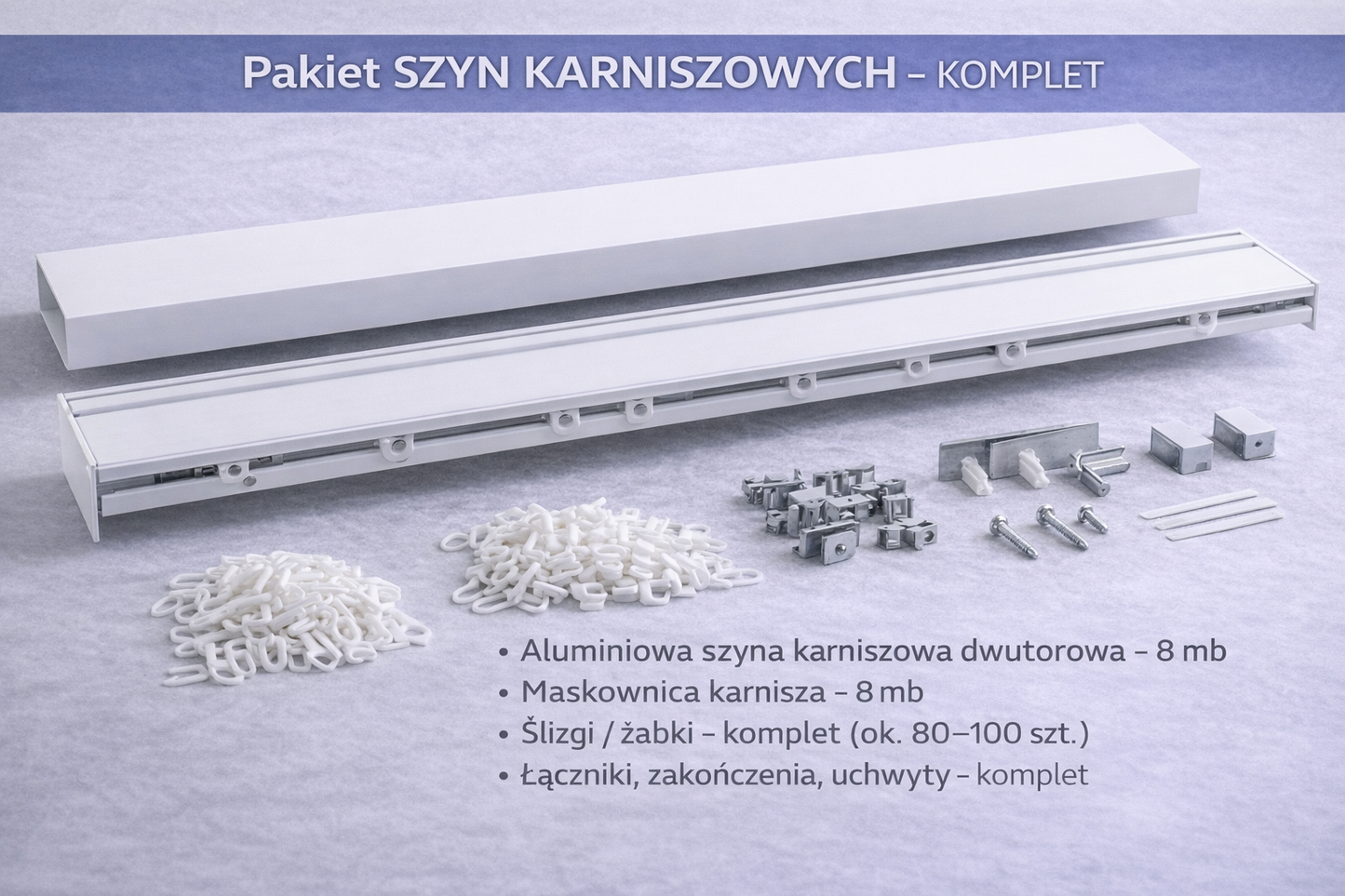 Pakiet Szyn Karniszowych – Komplet (50 m²)