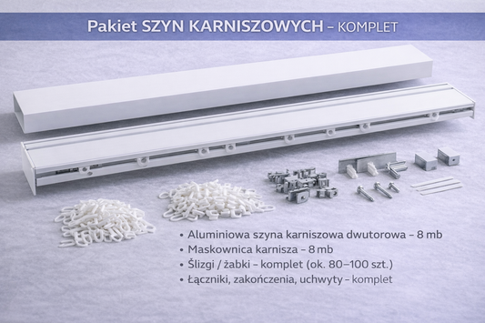Pakiet Szyn Karniszowych – Komplet (50 m²)